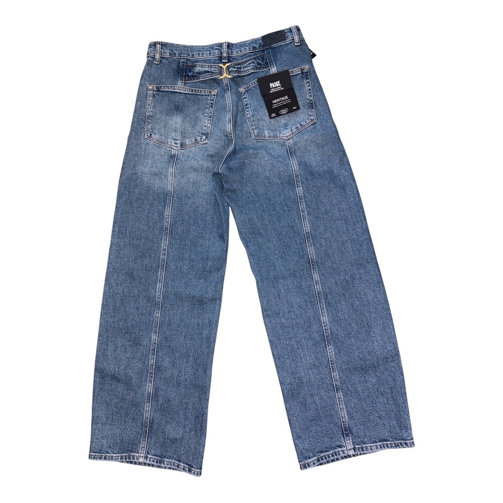 Paige Arellia High Waist Ankle Barrel Jeans Womens 29 Blue New Heritage Seam - Picture 6 of 15